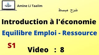 Introduction à léconomie S1  L’équilibre Emploi  Ressource  Exercice corrigé [upl. by Aniahs]