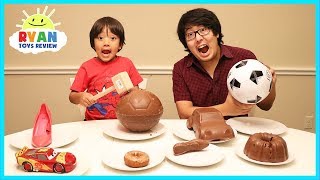 Chocolate Food vs Real challenge with Ryan ToysReview [upl. by Mountford]