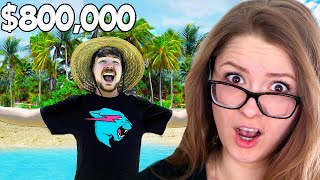 MR BEASTS Last To Leave 800000 Island Keeps It REACTION w WES amp STEPH [upl. by Ecreip]