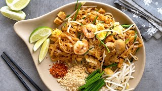 Easy Pad Thai Recipe  Thai Stir Fry Rice Noodles [upl. by Kinnie]