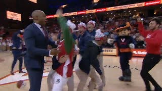 Virginia student drills halfcourt shot to win 18000  College GameDay  ESPN [upl. by Sheply]