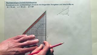 Tutorial Rechtwinkliges Dreieck konstruieren [upl. by Edlin590]