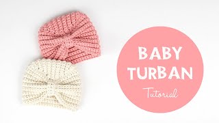 How To Crochet Cute And Easy Baby Hat Bonnet  Turban  Croby Patterns [upl. by Mathilde222]