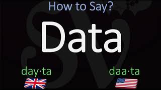 How to Pronounce Data  British Vs American Pronunciations [upl. by Mackey]