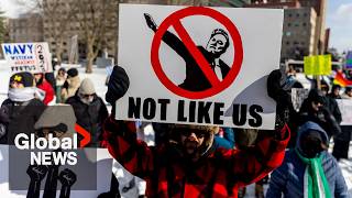 quotNo kings on Presidents Dayquot Protests against Trump Musk erupt across US [upl. by Florina]