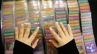 Binaural ASMR Over 100 Holographic YuGiOh Cards Rare Ultra Rare Secret Rare [upl. by Yv]