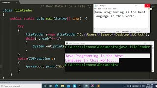 java program to read a text from file  Learn Coding [upl. by Akimet29]