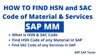 How to find HSN and SAC Code control code in SAP [upl. by Husha]