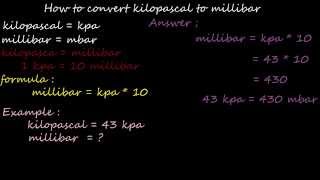 how to kilopascal kpa to millibar  pressure converter [upl. by Eseenaj]