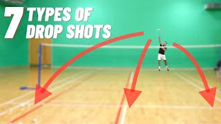 The 7 Different Drop Shots In Badminton [upl. by Ogata]