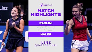 Jasmine Paolini vs Simona Halep  2021 Linz Quarterfinal  WTA Match Highlights [upl. by Jeffery]