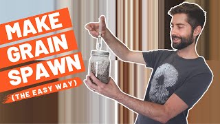 The EASY Way To Make Mushroom Grain Spawn For Growing Mushrooms At Home [upl. by Nylle]