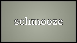 Schmooze Meaning [upl. by Lawrence]