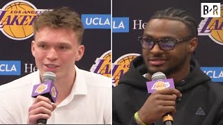 Bronny James amp Dalton Knecht Lakers Introduction  Full Press Conference [upl. by Radmilla811]