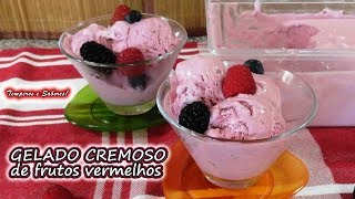 GELADO CREMOSO DE FRUTOS VERMELHOS natural fácil e delicioso [upl. by Cal632]