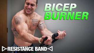 Resistance Band Bicep Workout At Home to Get Ripped [upl. by Boj]