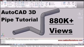 AutoCAD 3D Pipe  3D Piping Tutorial [upl. by Northway23]