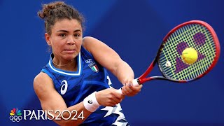 Jasmine Paolini eases to straightset win over Ana Bogdan in Round 1  Paris Olympics  NBC Sports [upl. by Neenaj]