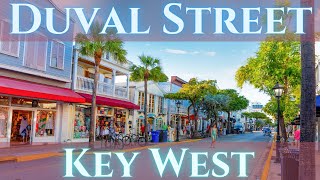 Duval Street in Key West Florida Walking Tour 4K [upl. by Relyk]