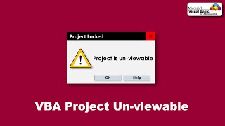 Unbreakable VBA Protection Unviewable VBA Project [upl. by Krys]