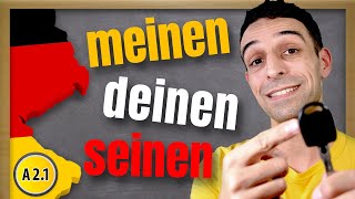 Possessivartikel Akkusativ  meinen deinen seinen  German possessive articles [upl. by Haiacim]