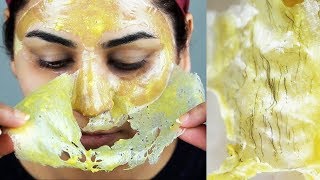 How to Remove Facial Hair  100 NATURAL Home Remedy [upl. by Carthy]