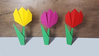 Como Fazer Flor de Papel Origami Muito Fácil  How to Make Paper Flower Origami Very Easy [upl. by Phi]