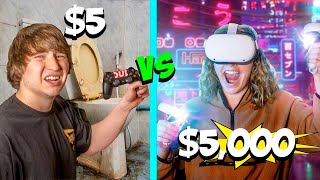 5 VS 5000 BATHROOM GAMING SETUP  Challenge [upl. by Dyanna]