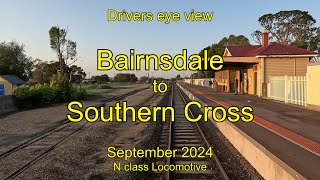 Drivers eye view Bairnsdale to Southern Cross N class Sep 2024 [upl. by Maillij609]