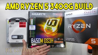 AMD Ryzen 5 3400G GIGABYTE B450M DS3H Simple Desktop PC Build [upl. by Lyndon]