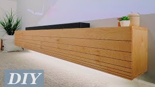 How To Build a Floating Media Console w Undermount LEDs  DIY Woodworking [upl. by Ziul363]