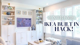 DIY IKEA BUILT IN HACK Affordable Built In Shelves and Cabinets  Alexandra Beuter [upl. by Miuqaoj]