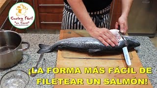 LA FORMA MÁS FÁCIL DE FILETEAR UN SALMÓN [upl. by Elbam]