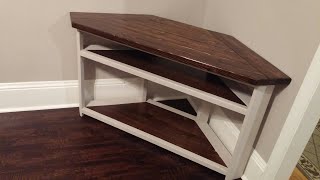 How to make a Corner TV Stand Part I  Farmhouse Style [upl. by Ailak]