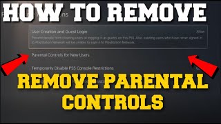 PS5 HOW TO REMOVE PARENTAL CONTROL EASY METHOD [upl. by Odrawde]