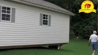 14 x 28 Garage Delivery  Portable Storage Building P1 [upl. by Nylannej]