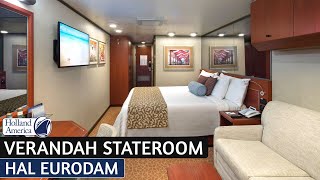 HAL Eurodam  Verandah Stateroom Walkthrough Tour amp Review 4K  Holland America Cruise Line [upl. by Idoc2]