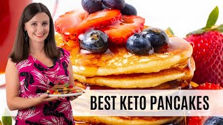 The BEST KETO PANCAKES Recipe Easy amp Super Fluffy [upl. by Sinne311]