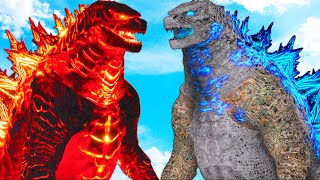 GODZILLA FIRE vs GODZILLA ICE  Monster Battle [upl. by Adnam]