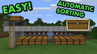 SIMPLE 119 AUTOMATIC ITEM SORTER TUTORIAL in Minecraft Bedrock MCPEXboxPS4SwitchWindows10 [upl. by Yevad]