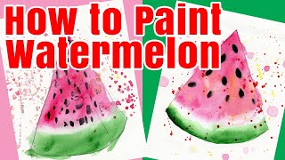 Watercolor Watermelon Easy Art Tutorial for Kids [upl. by Oibesue]