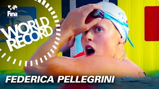 Federica Pellegrini breaks her own World Record at Rome 2009  FINA World Championships [upl. by Ynohtnad]