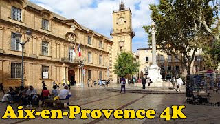 AixenProvence France Walking tour 4K [upl. by Seaden]