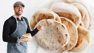 Homemade Pita Bread Recipe [upl. by Sevy]