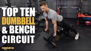 Powertec Top 10 Dumbbell amp Bench Routine [upl. by Skippy]