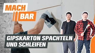 Gipskarton spachteln und schleifen  OBI [upl. by Renmus]