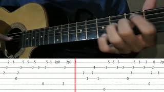 happiness  rex orange county  fingerstyle tutorial tabs on screen [upl. by Yeldah]