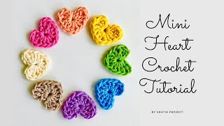 Mini Heart Crochet Tutorial [upl. by Eyde933]