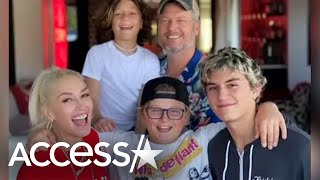 Gwen Stefani amp Blake Shelton Beam In Adorable Family Photo w Her Sons [upl. by Solly]