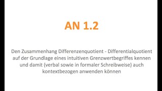 AN 12  Vom Differenzen zum Differentialquotienten [upl. by Refenej362]